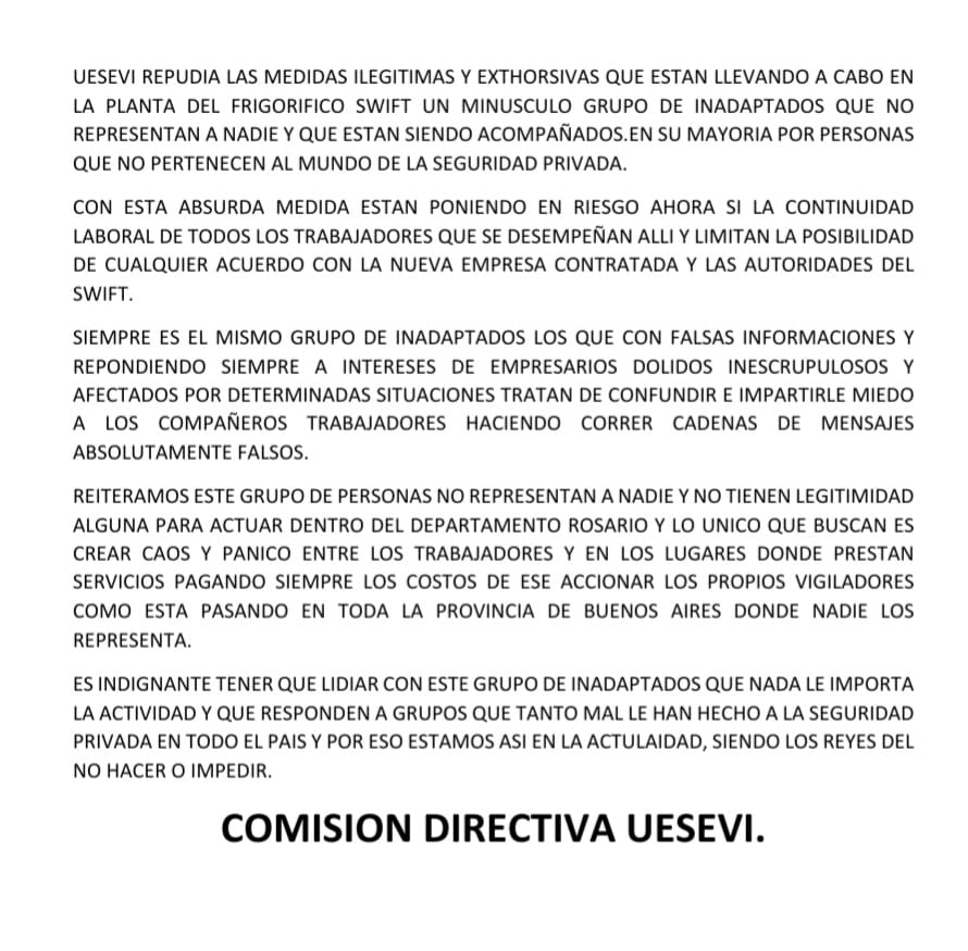 COMUNICADO U.E.SE.VI 