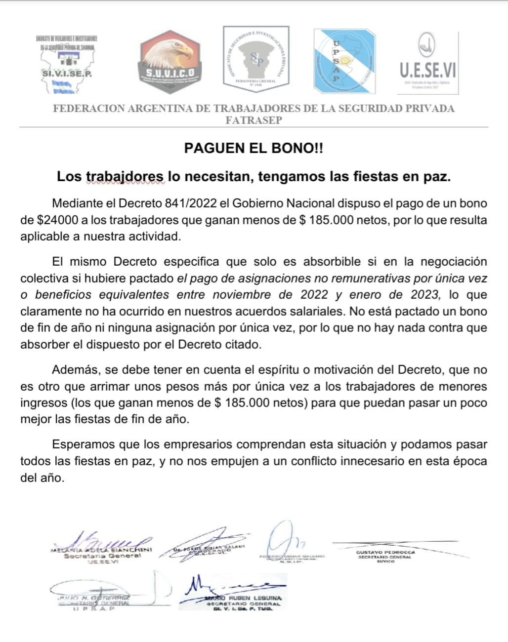 El BONO, SE PAGA