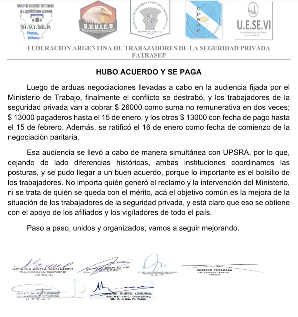 HUBO ACUERDO Y SE PAGA !!!